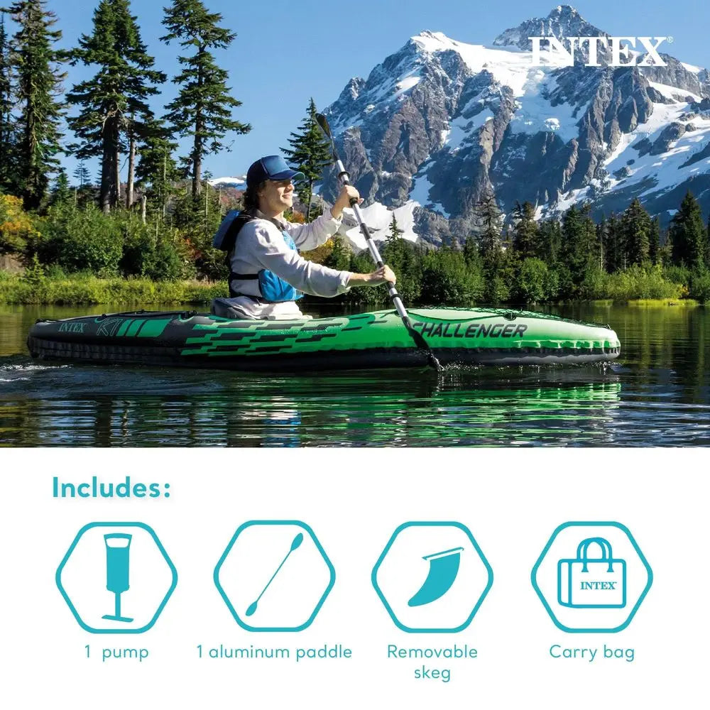 Challenger A1 1-Person Inflatable Vinyl Kayak for Lakes & Rivers