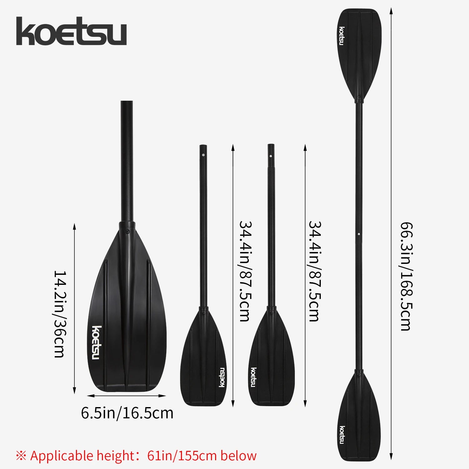 Aluminum Alloy Youth Kayak Paddle for Canoes & Boards