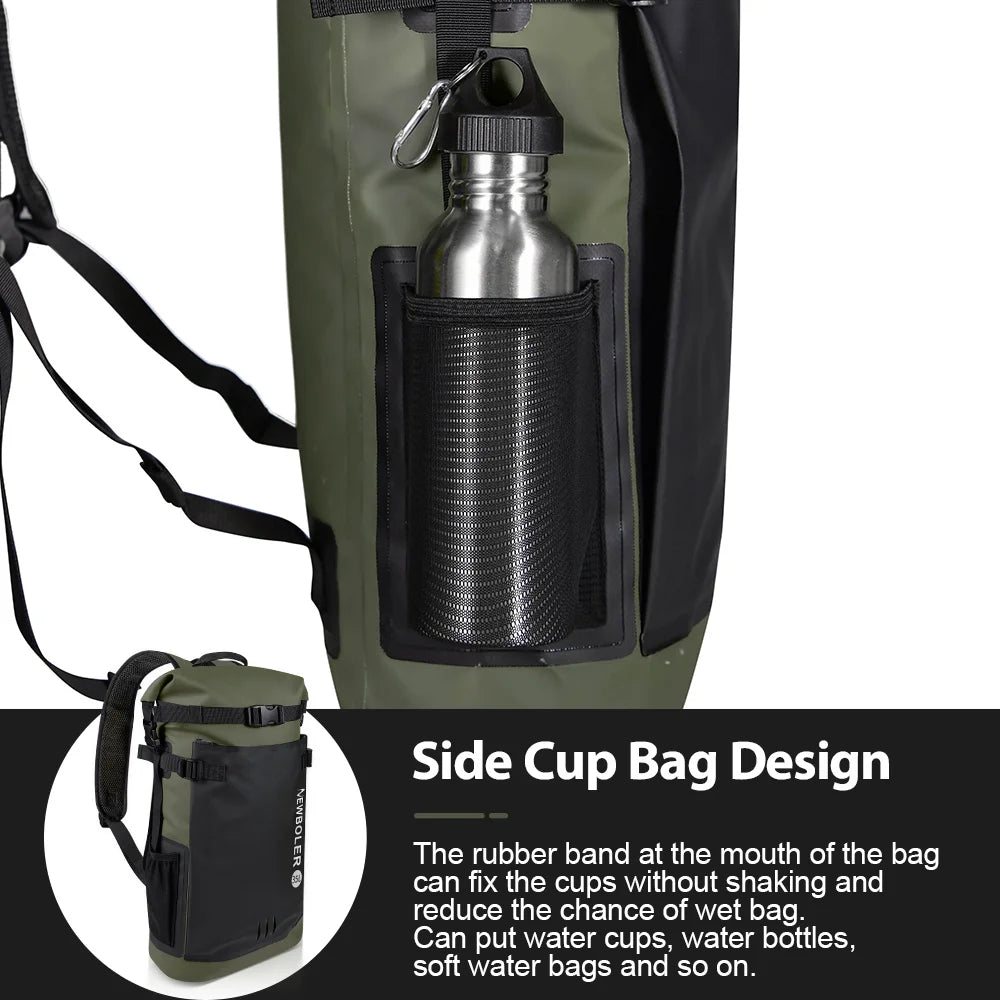 35L Waterproof Dry Bag Backpack PVC for Kayaking & Water Sports