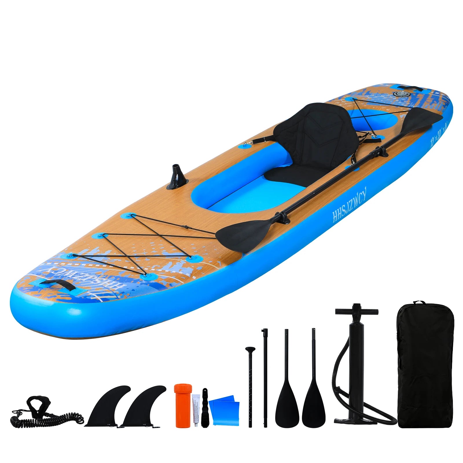 12ft Inflatable SUP Kayak Hybrid with Seat for Fishing & Touring