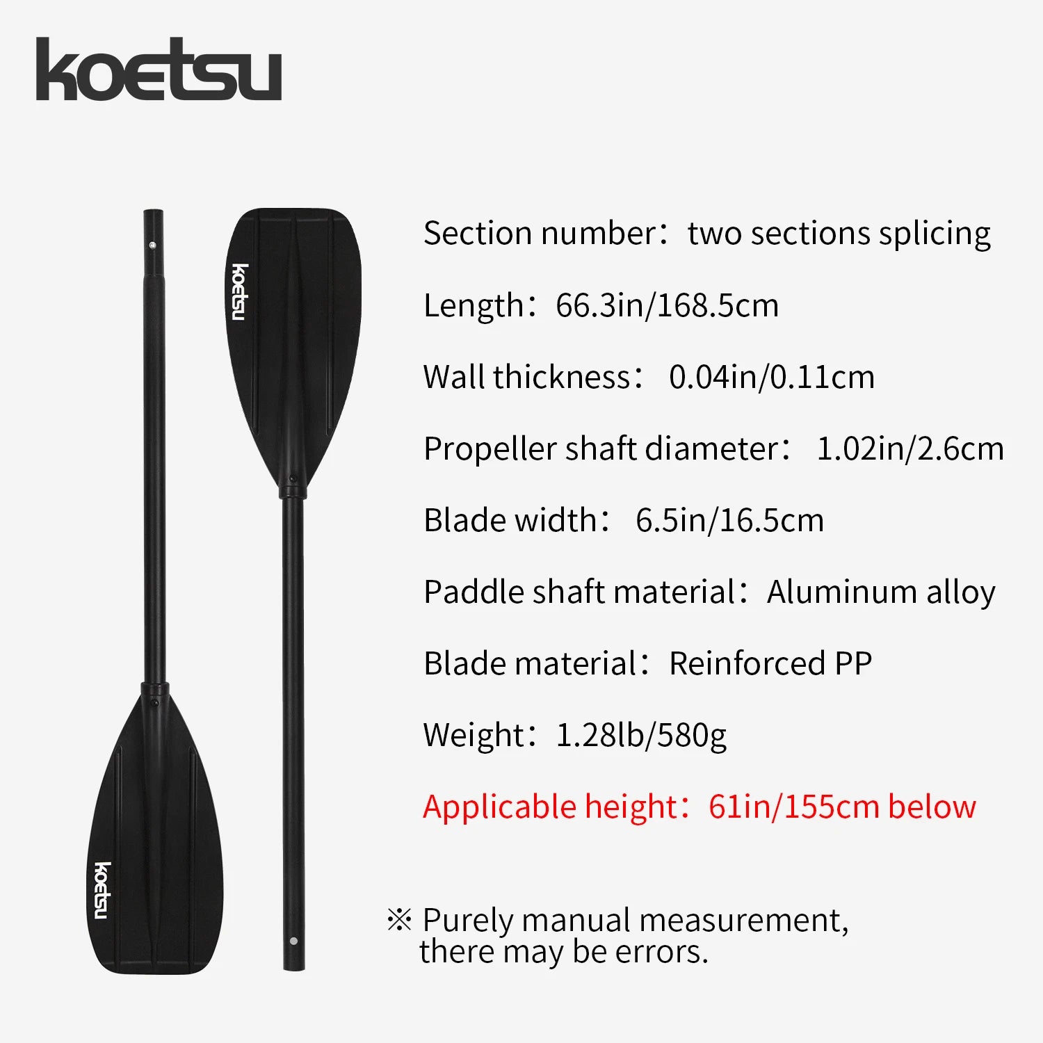 Aluminum Alloy Youth Kayak Paddle for Canoes & Boards