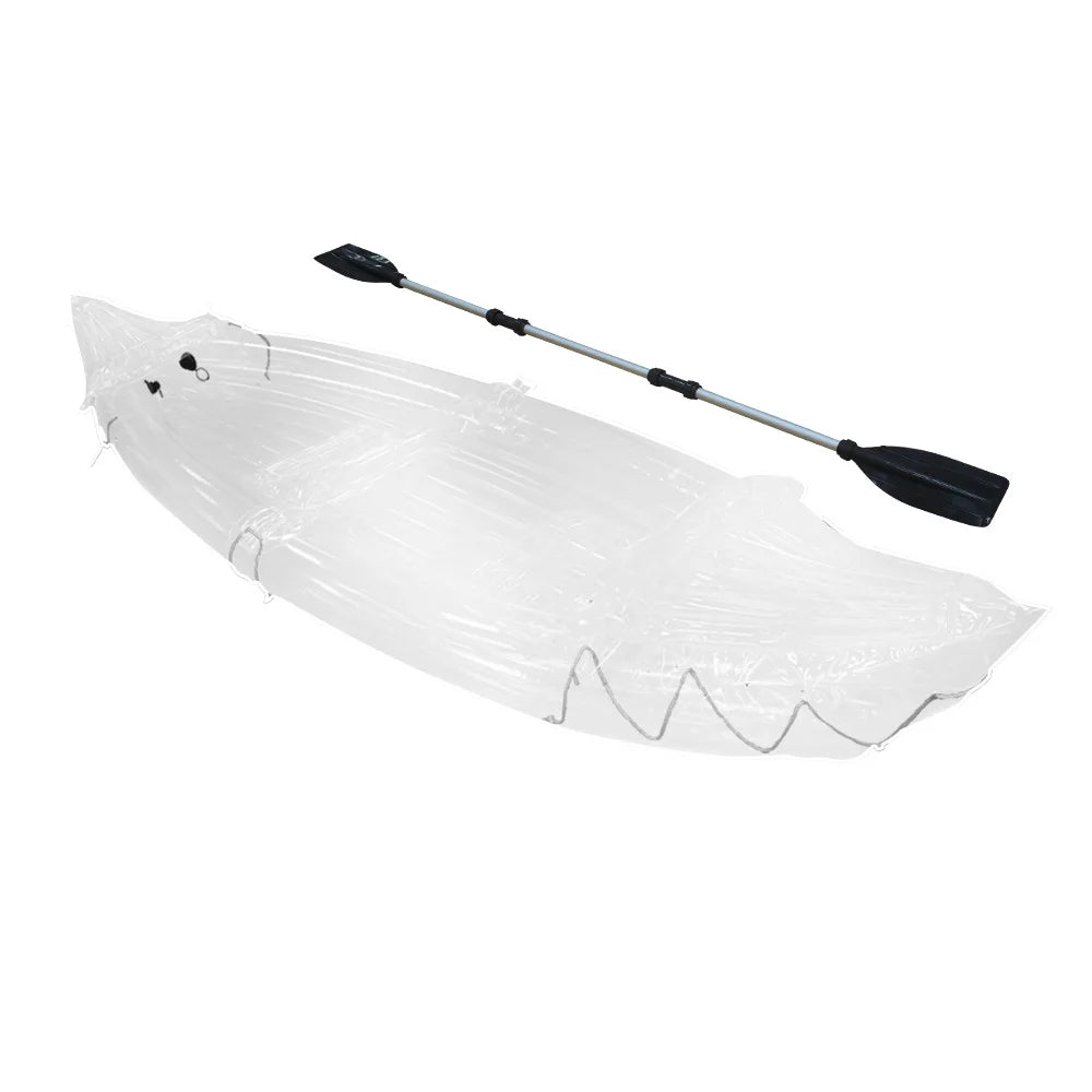 2-Person Transparent PVC Inflatable Kayak for Lakes and Rivers