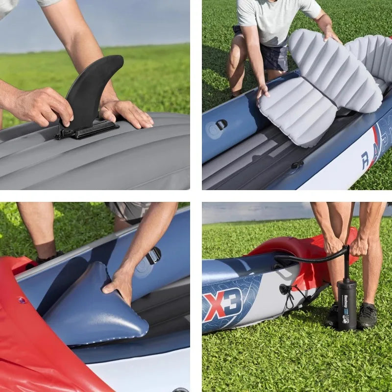 Inflatable Kayak Durable PVC Fishing Raft for Single or Tandem Use