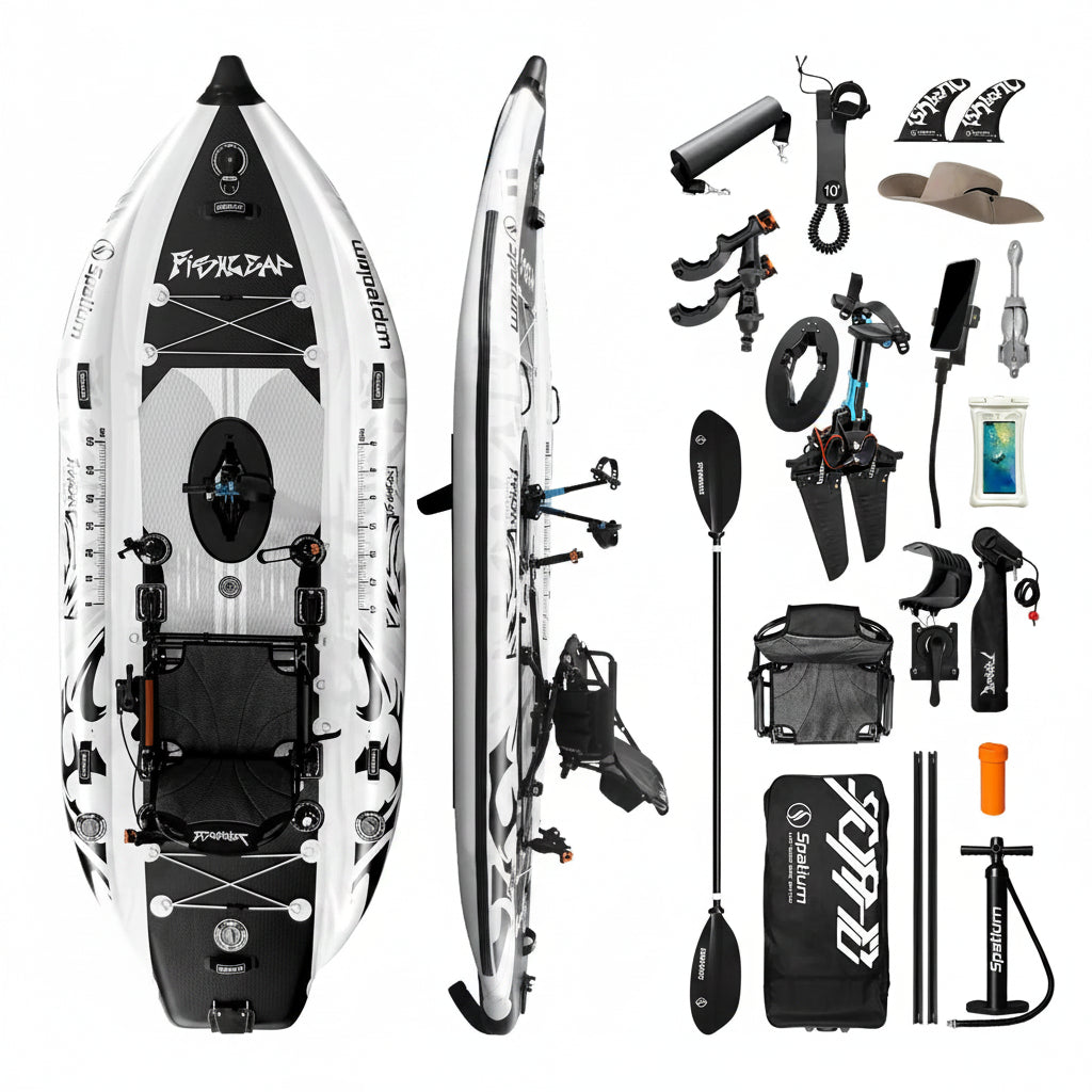 11.5ft Inflatable Pedal Drive Fishing Kayak with 360 Seat - Fish Leap