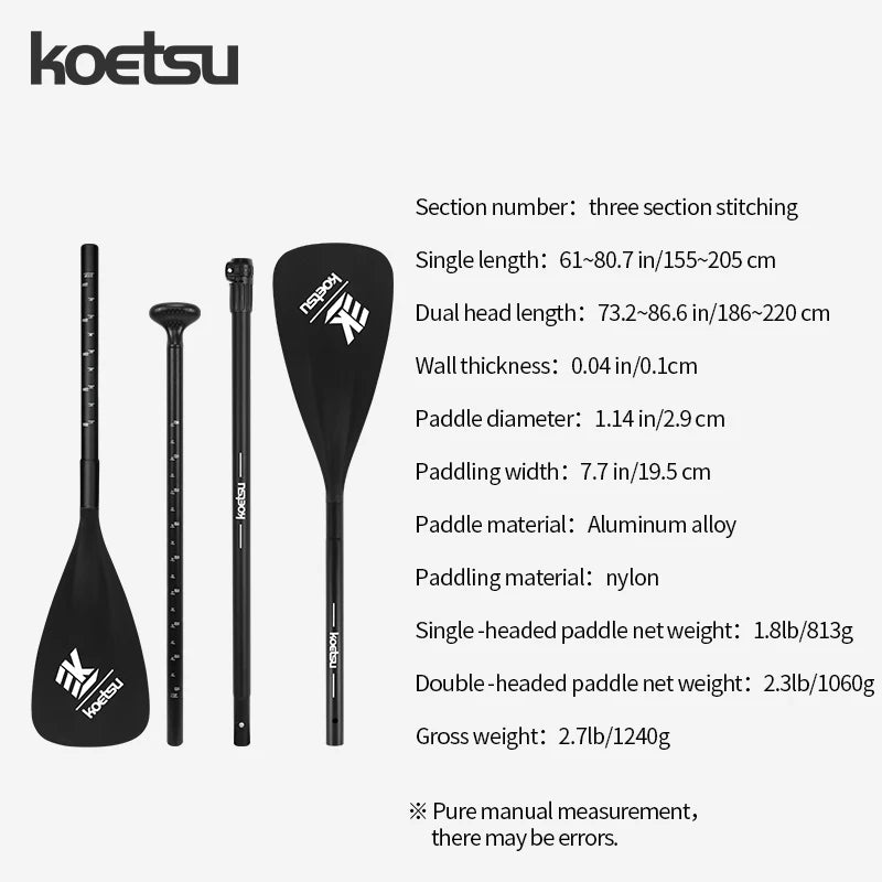 KOETSU 2-in-1 Adjustable Aluminum SUP & Kayak Paddle