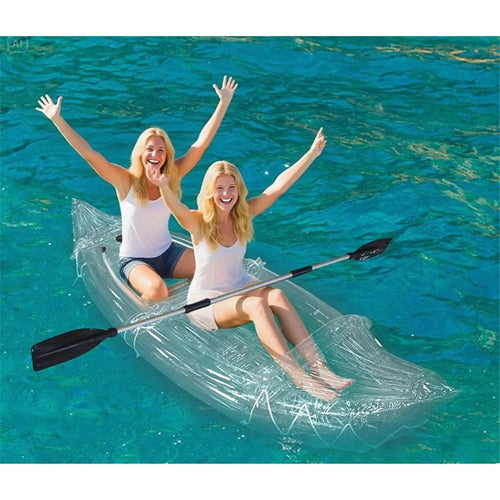 2-Person Transparent PVC Inflatable Kayak for Lakes and Rivers
