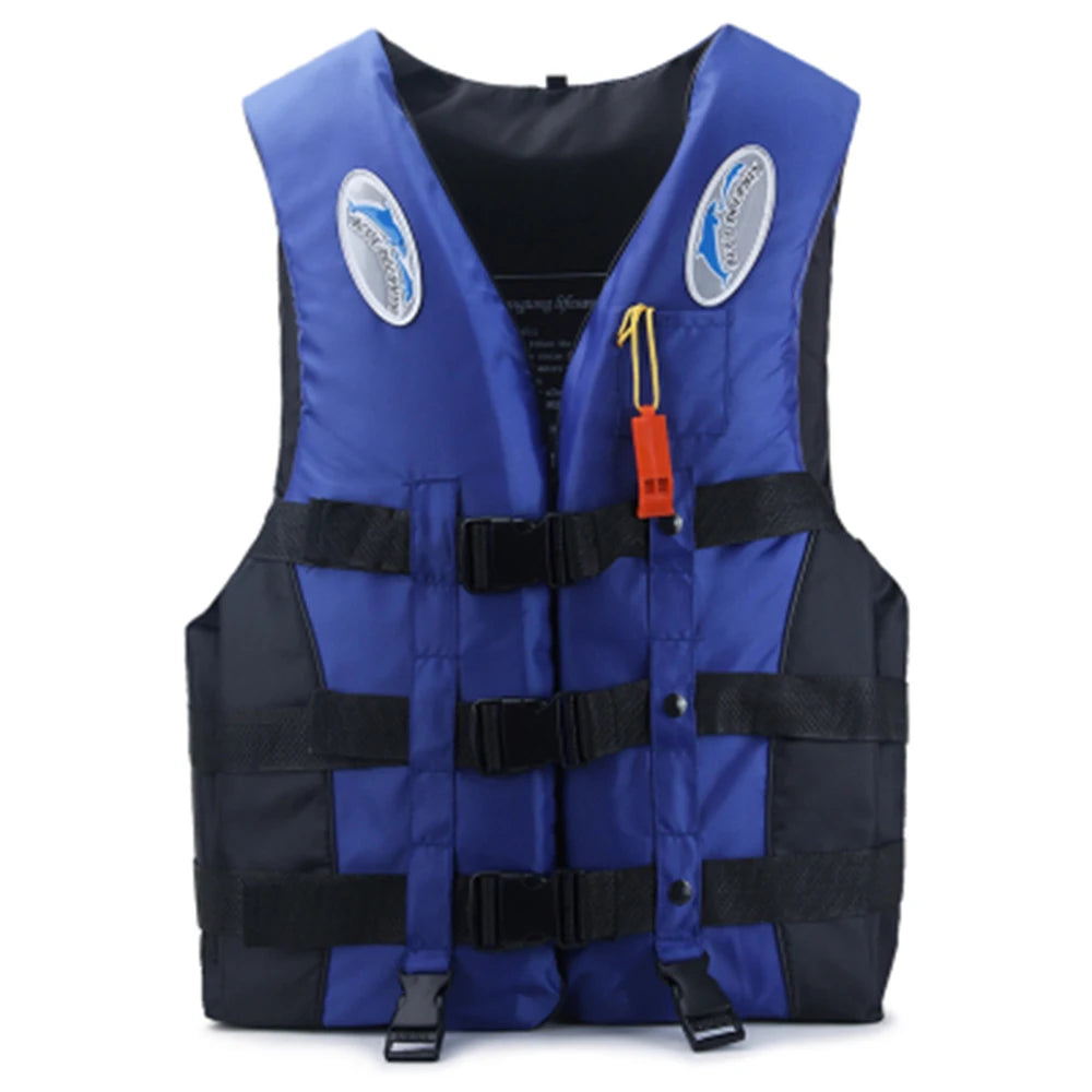 Adjustable Oxford Cloth Life Jacket with Whistle for Boating & Fishing
