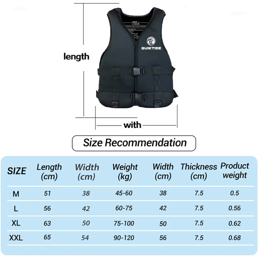 Premium Neoprene Life Jacket - Adult & Youth Water Sports Vest