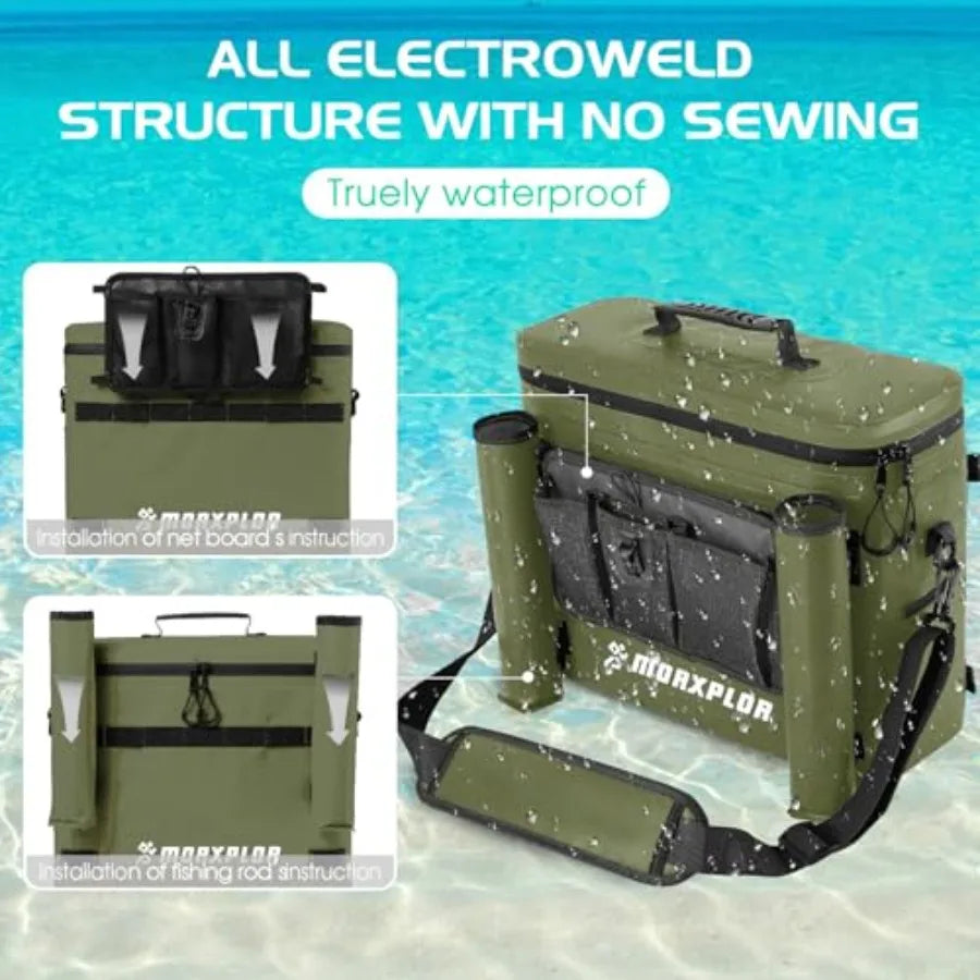 Waterproof Kayak Seat Back Cooler - Insulated Portable Ice Chest