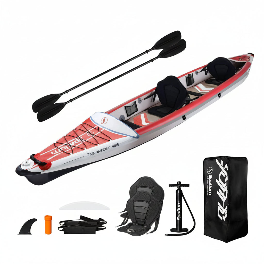 Inflatable Tandem Kayak - Lightweight 1-2 Person Fishing Kayak