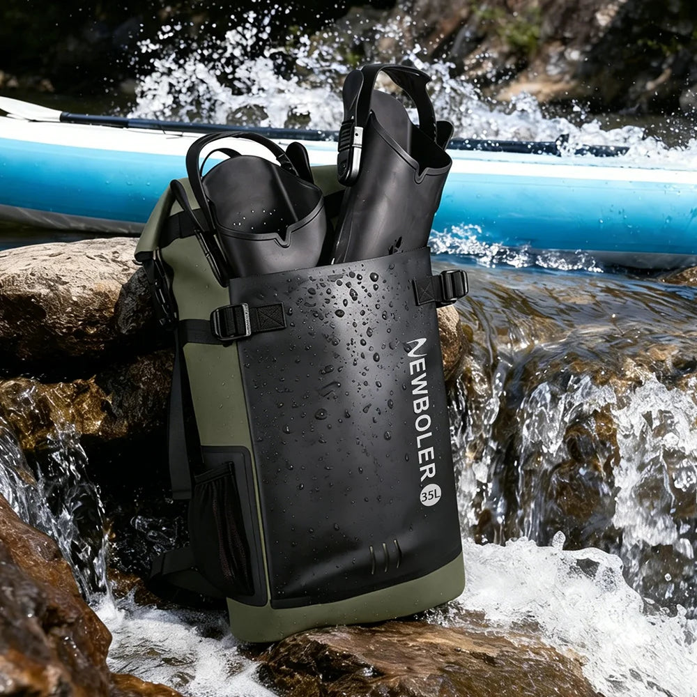 35L Waterproof Dry Bag Backpack PVC for Kayaking & Water Sports