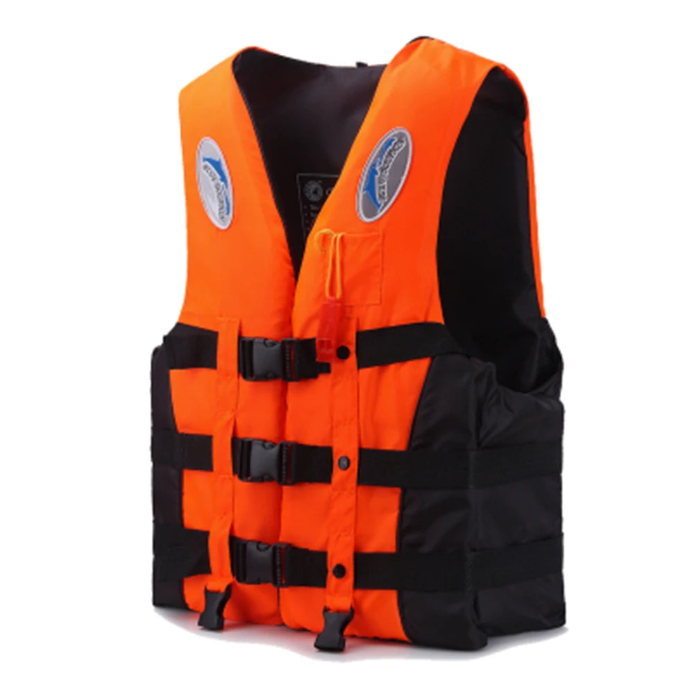 Adjustable Oxford Cloth Life Jacket with Whistle for Boating & Fishing